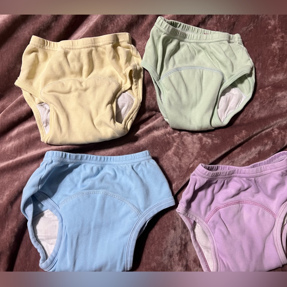 Set of Pastel Toddler training underwear with water resistant cover size 3-5T